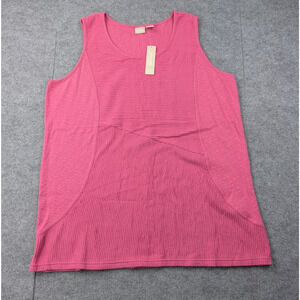 Chicos Knit Tank Womens 4 US 20 22 Pink Layering Staple Classic Stretch Light